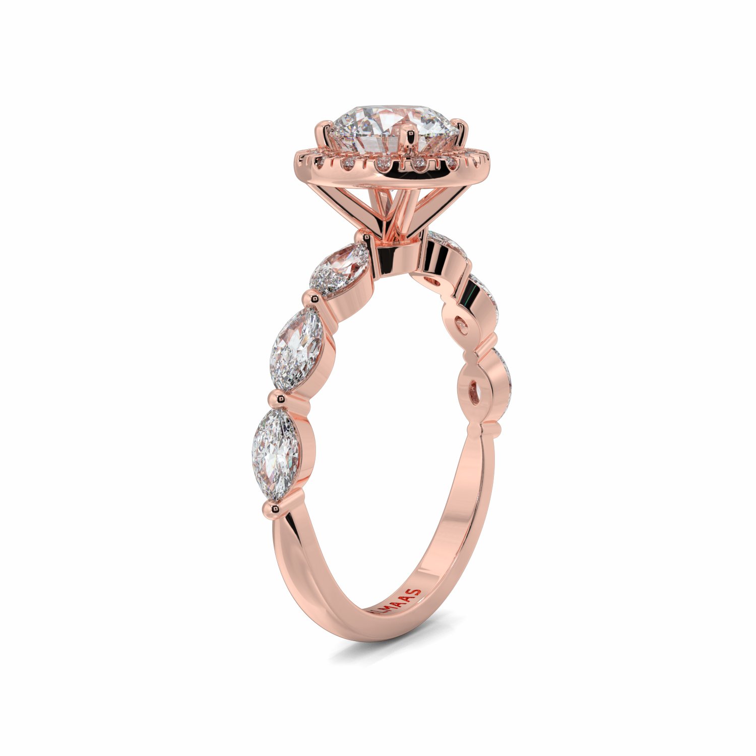 18K Rose Gold Raisah Halo Engagement Ring