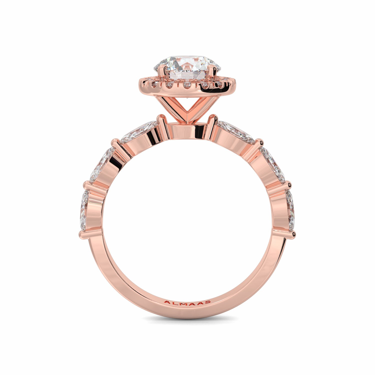 18K Rose Gold Raisah Halo Engagement Ring