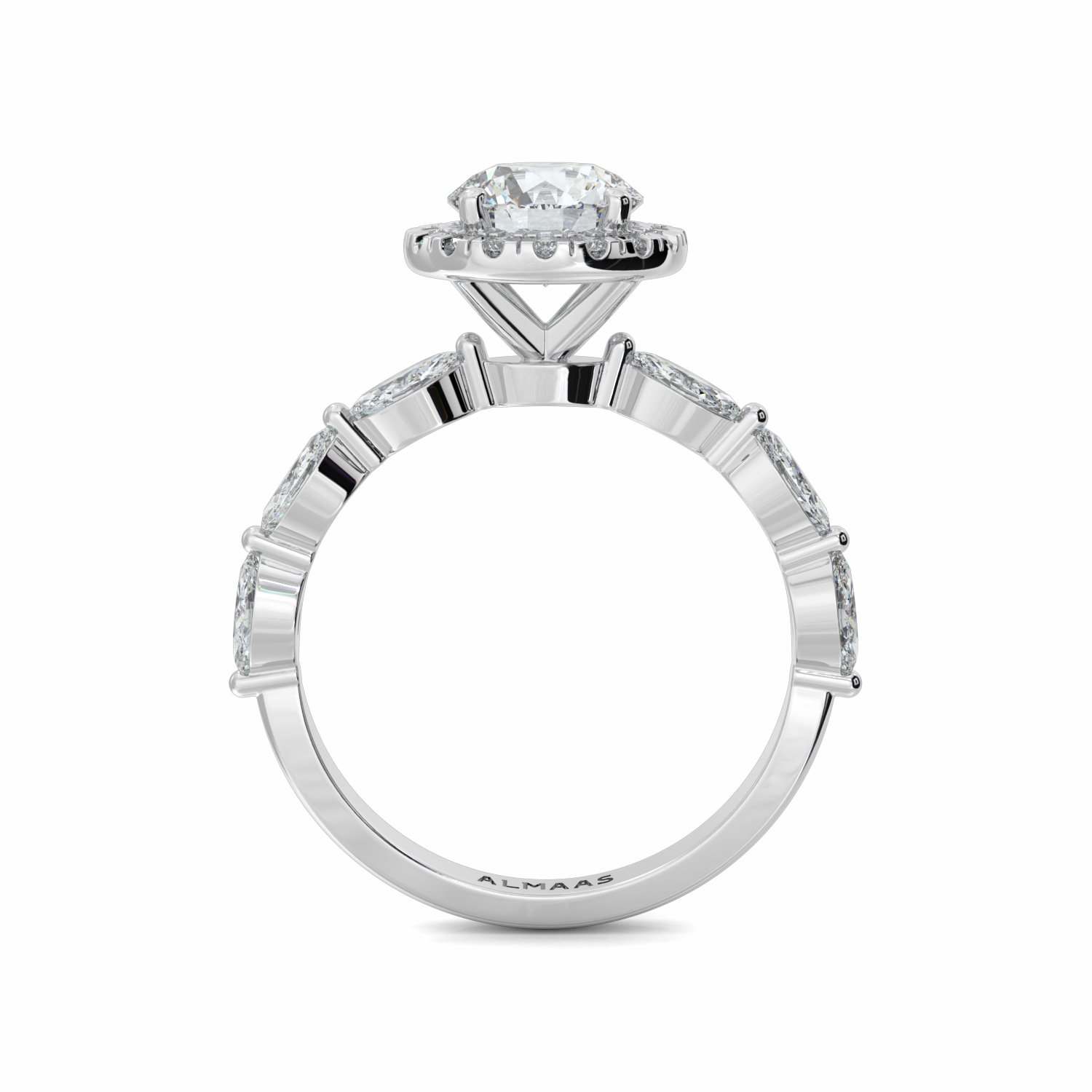 18K White Gold Raisah Halo Engagement Ring