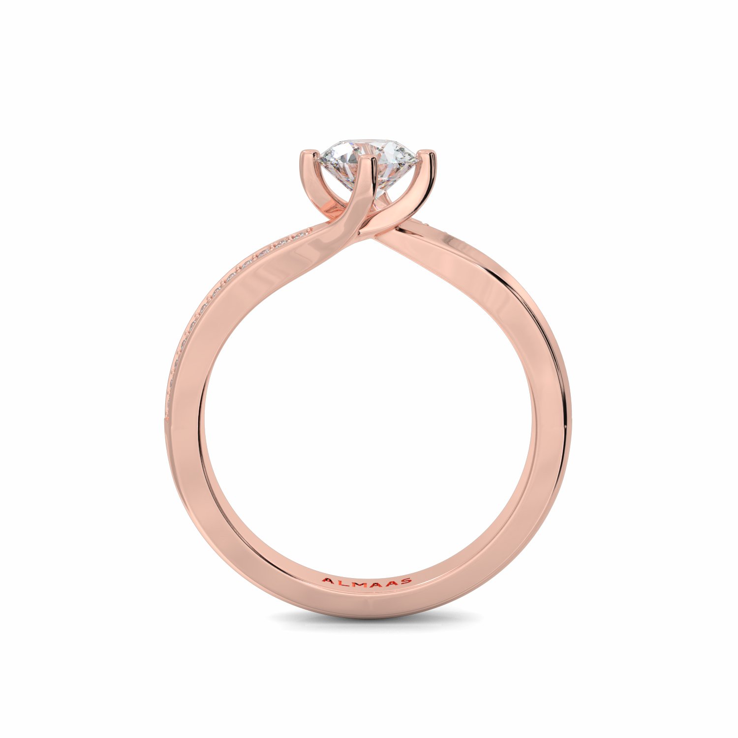 18K Rose Gold Safiya Diamond Shoulder Engagement Ring