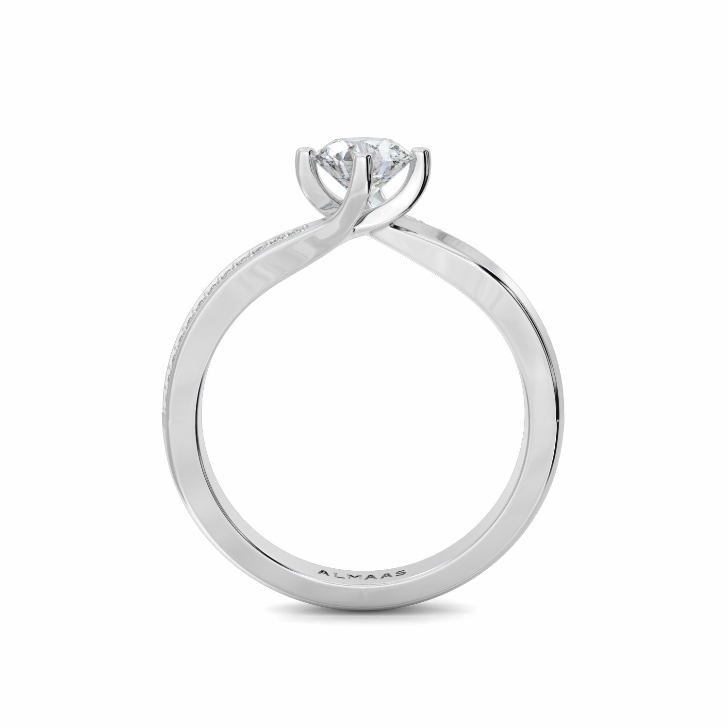 18K White Gold Safiya Diamond Shoulder Engagement Ring