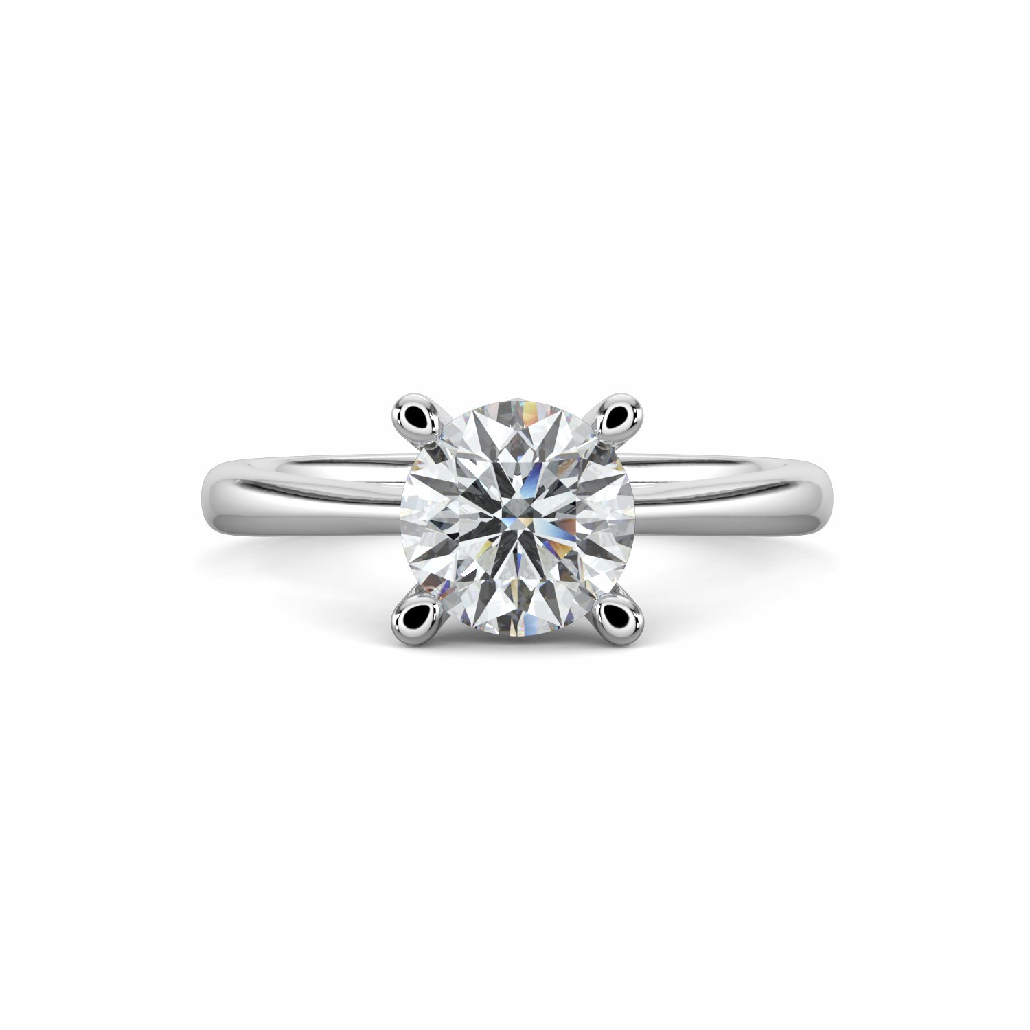 18K White Gold Belle Diamond Solitaire Engagement Ring