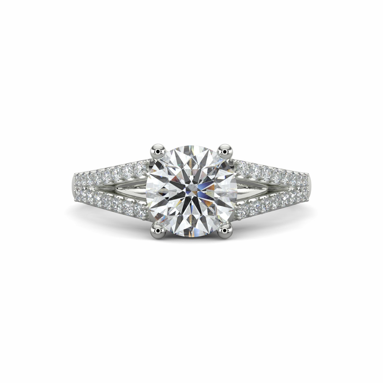 18K White Gold Tia Diamond Shoulder Engagement Ring