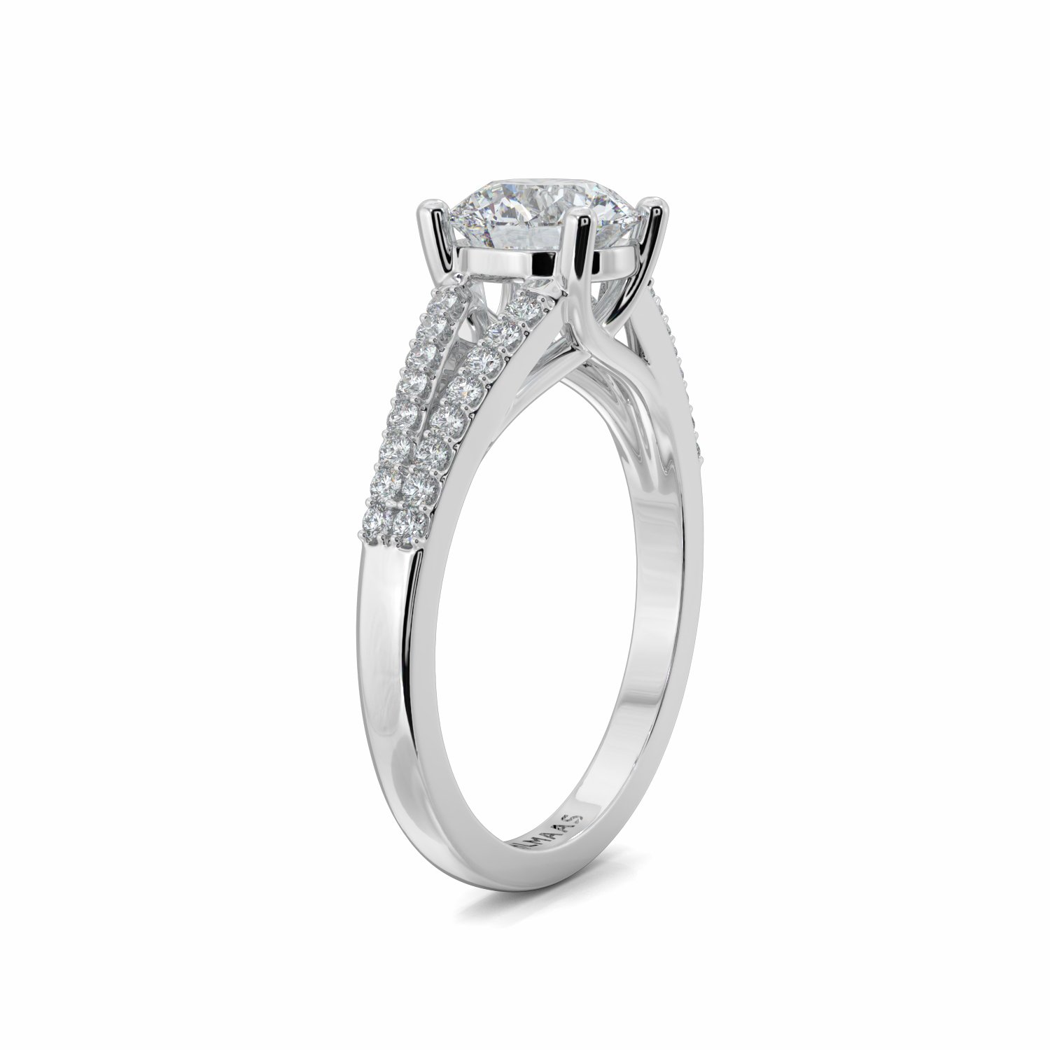 18K White Gold Tia Diamond Shoulder Engagement Ring