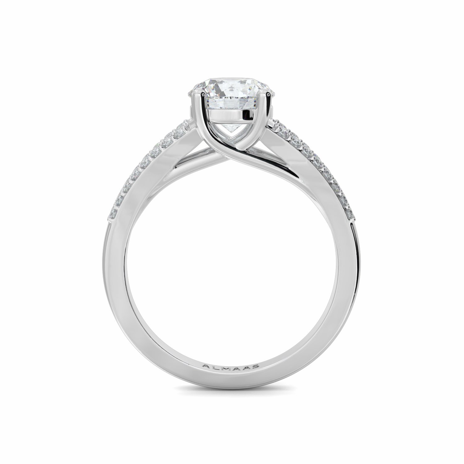 18K White Gold Tia Diamond Shoulder Engagement Ring