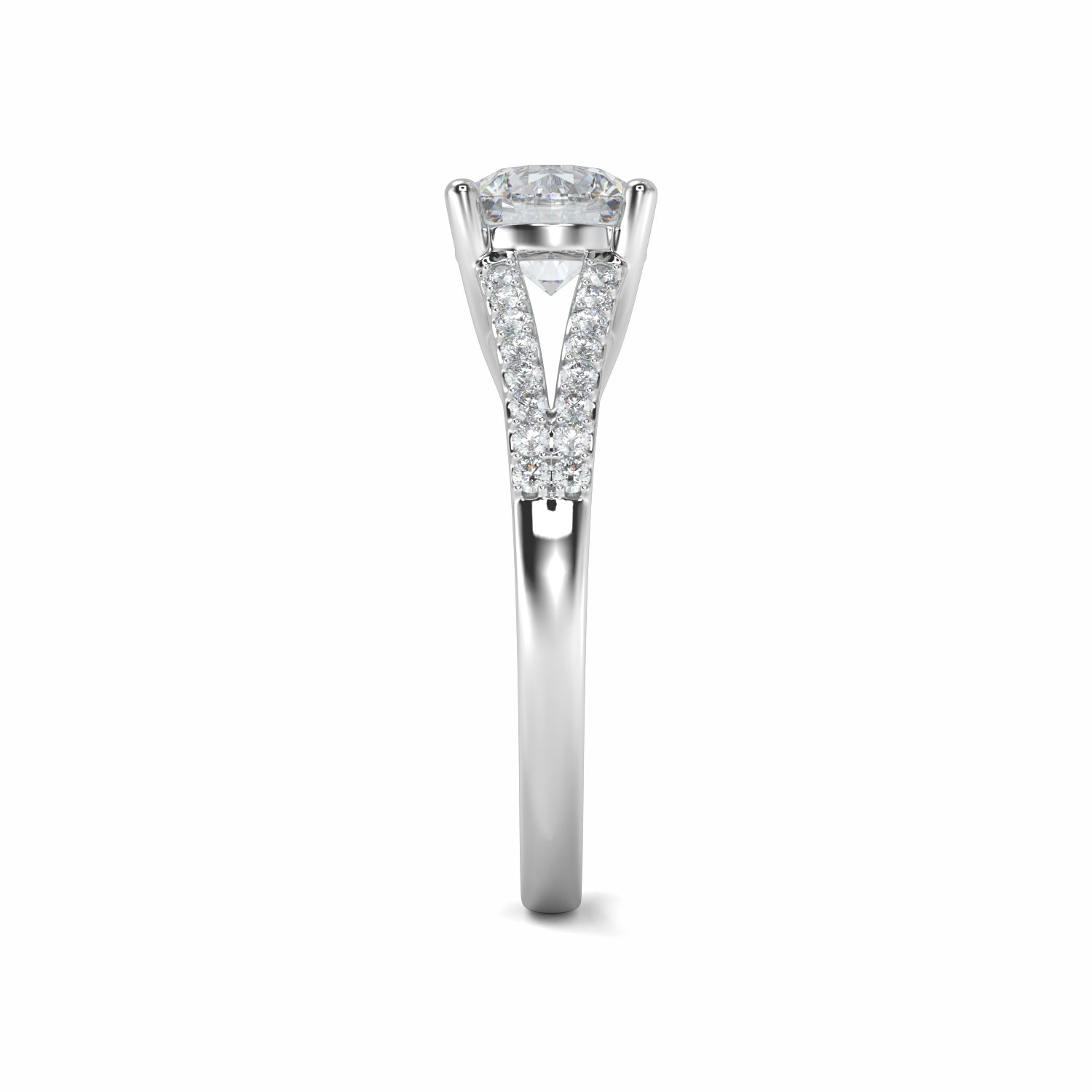 18K White Gold Tia Diamond Shoulder Engagement Ring