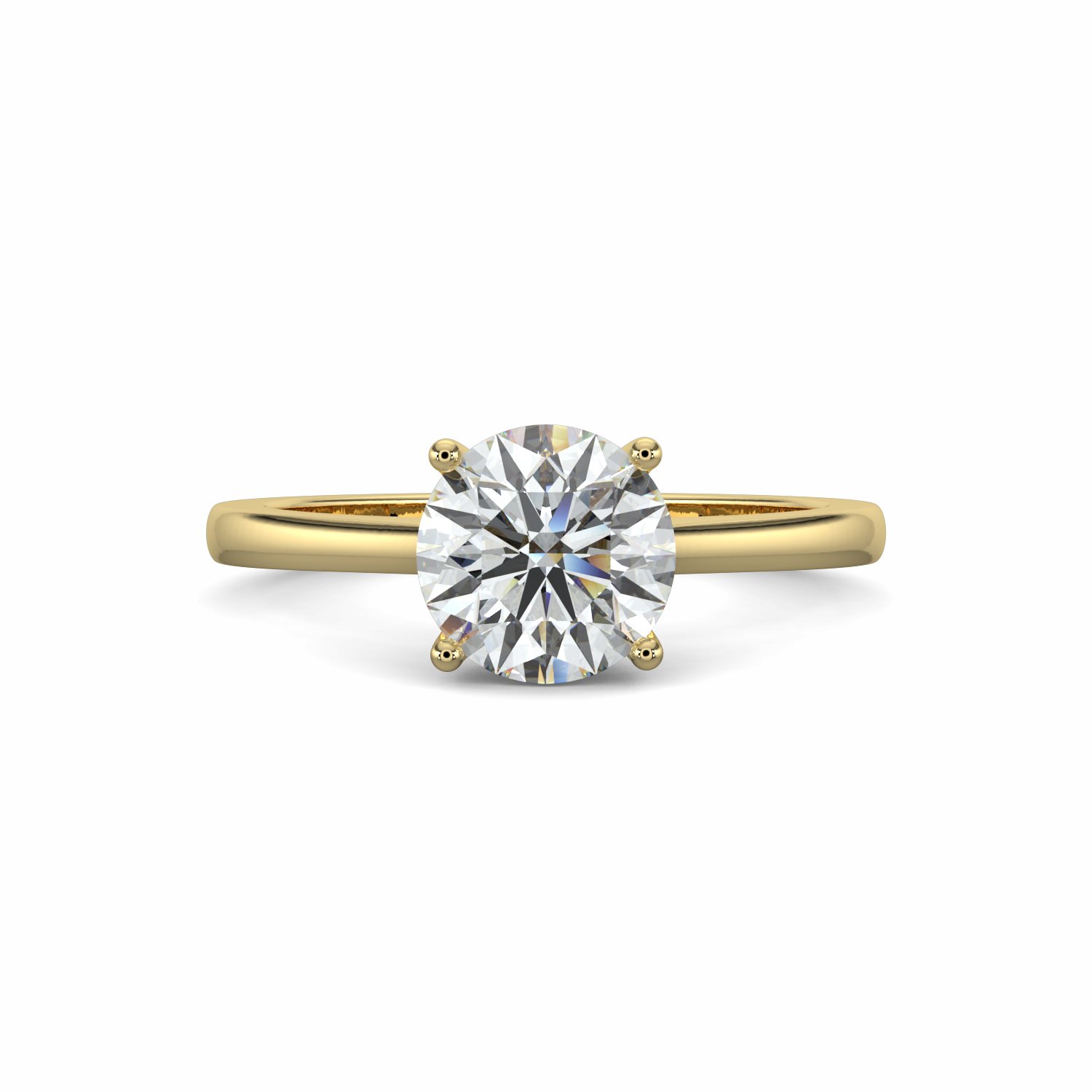 18K White Gold Aria Lab Grown or Natural Diamond Solitaire Engagement Ring