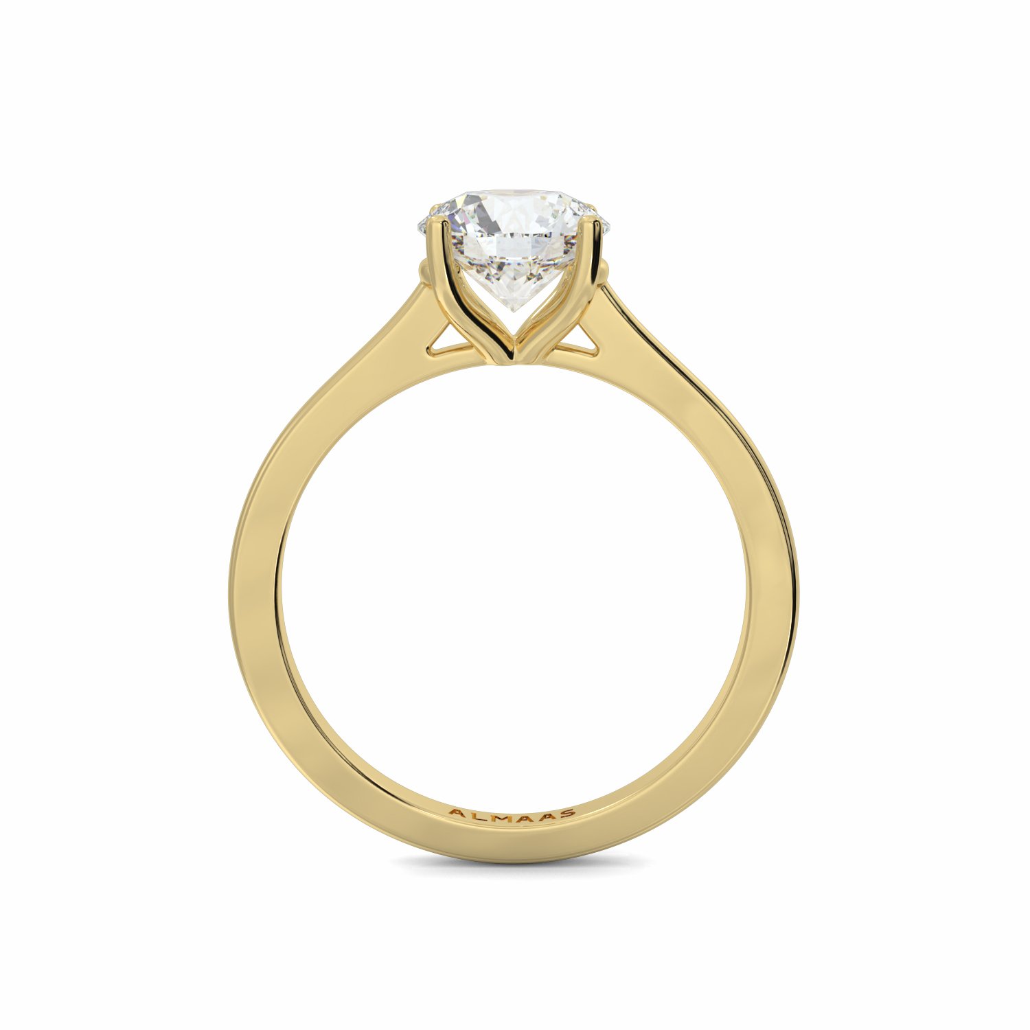 18K Yellow Gold Aria Lab Grown or Natural Diamond Solitaire Engagement Ring