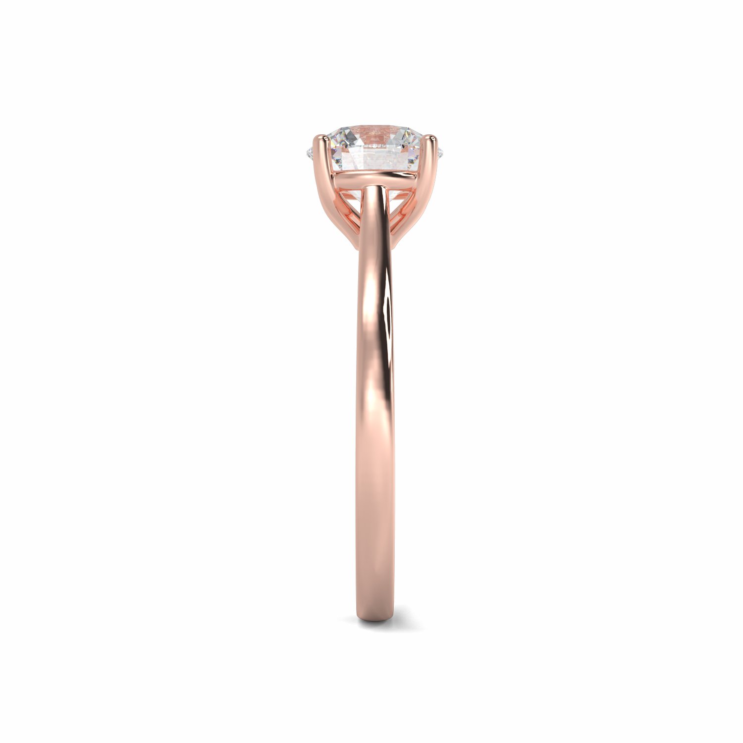 18K Rose Gold Aria Lab Created Diamond Solitaire Engagement Ring
