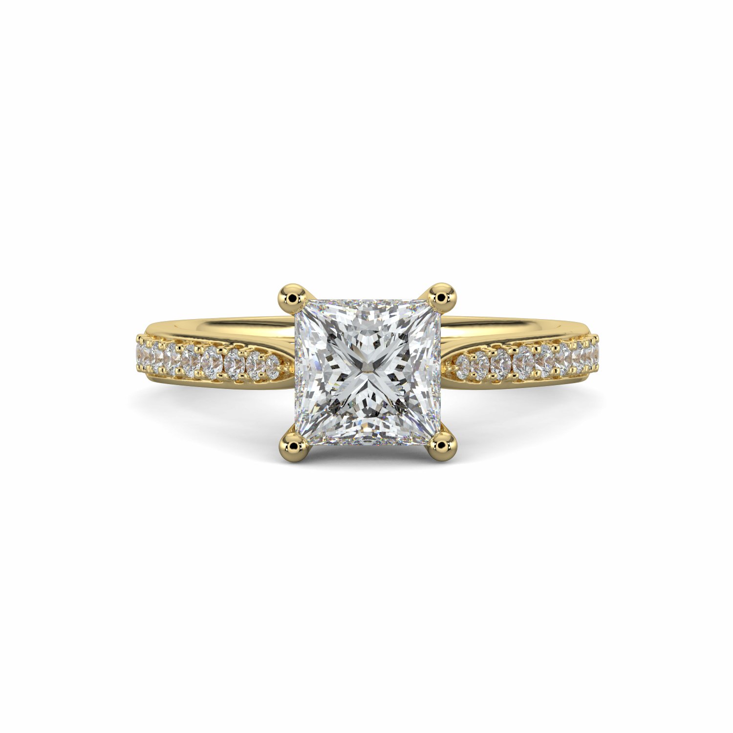 18K White Gold Cia Princess Cut Diamond Engagement Ring