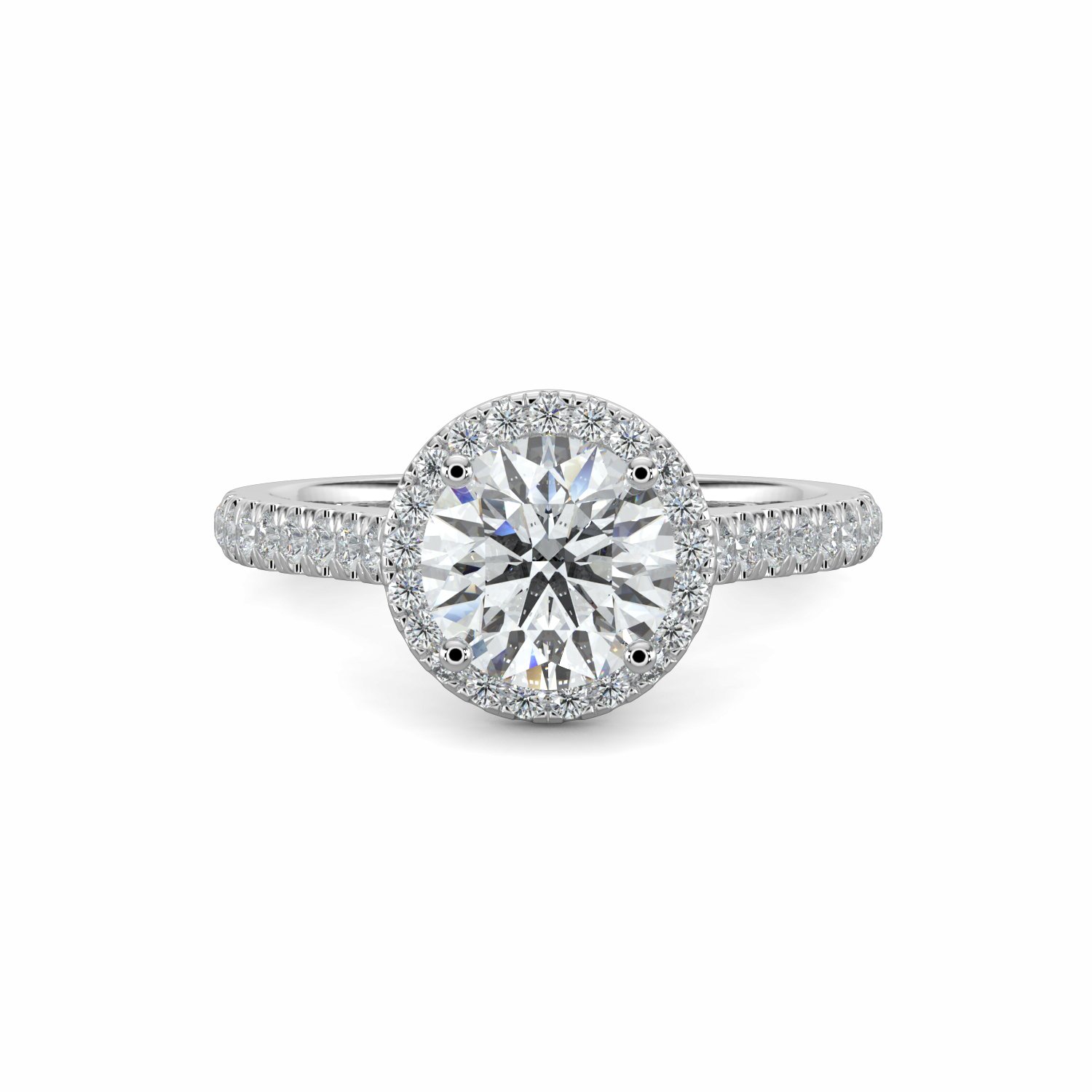 18K White Gold April Halo Engagement Ring