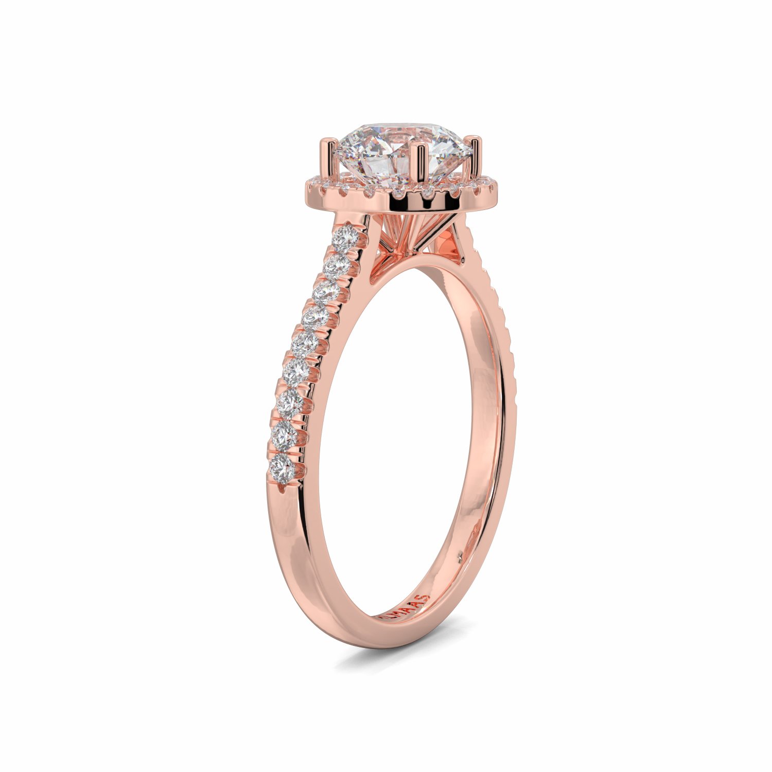 18K Rose Gold April Halo Engagement Ring