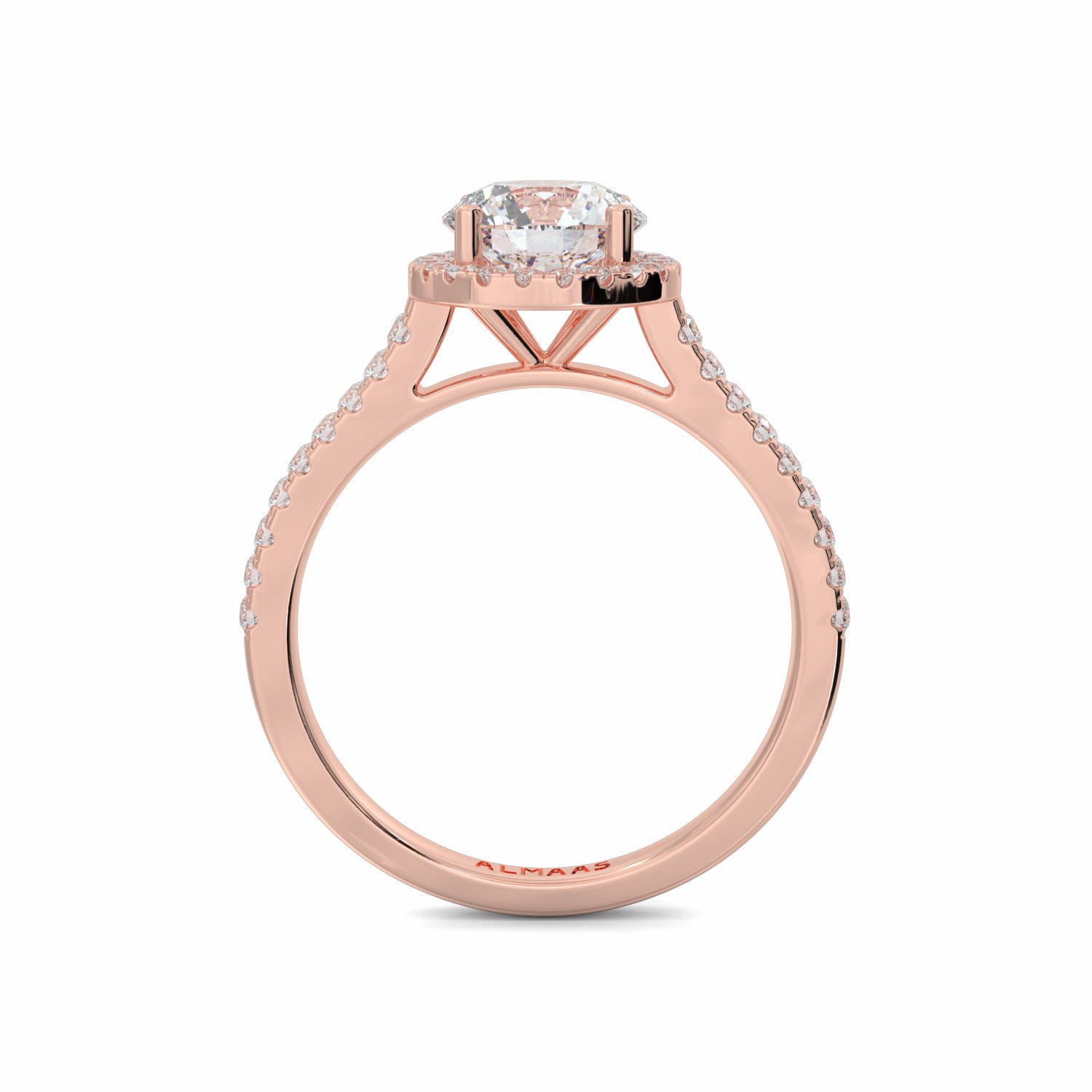 18K Rose Gold April Halo Engagement Ring