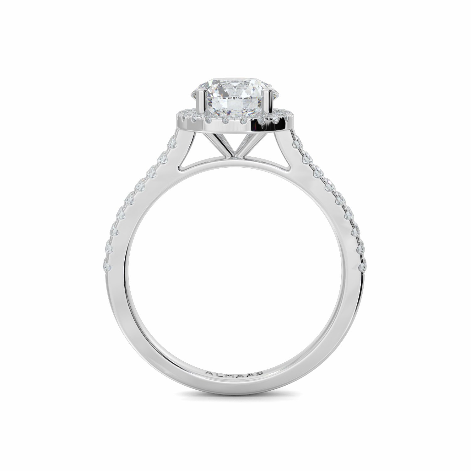 18K White Gold April Halo Engagement Ring