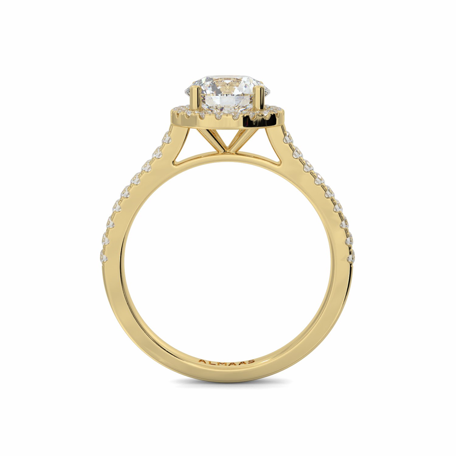 18K Yellow Gold April Halo Engagement Ring