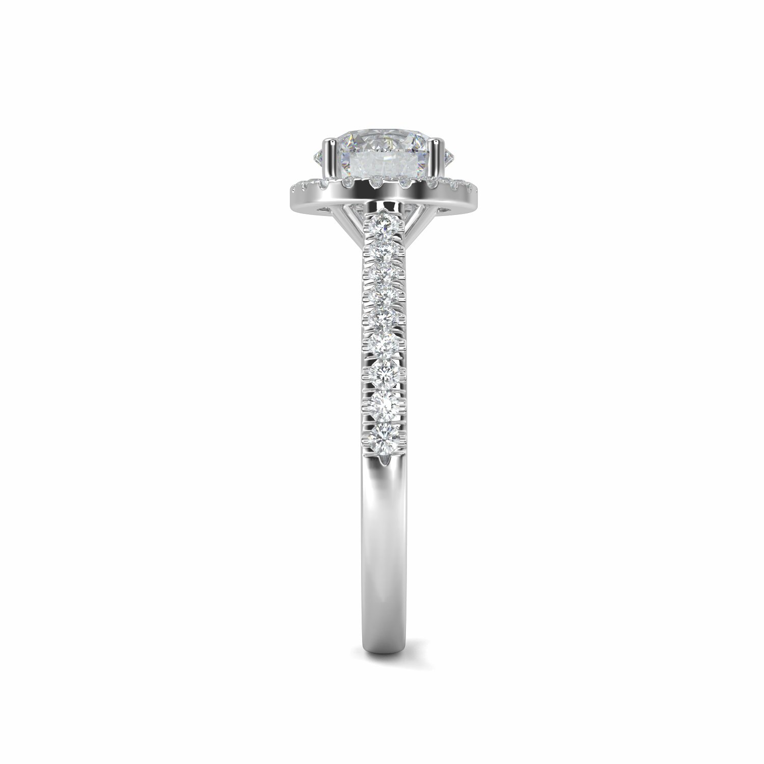18K White Gold April Halo Engagement Ring
