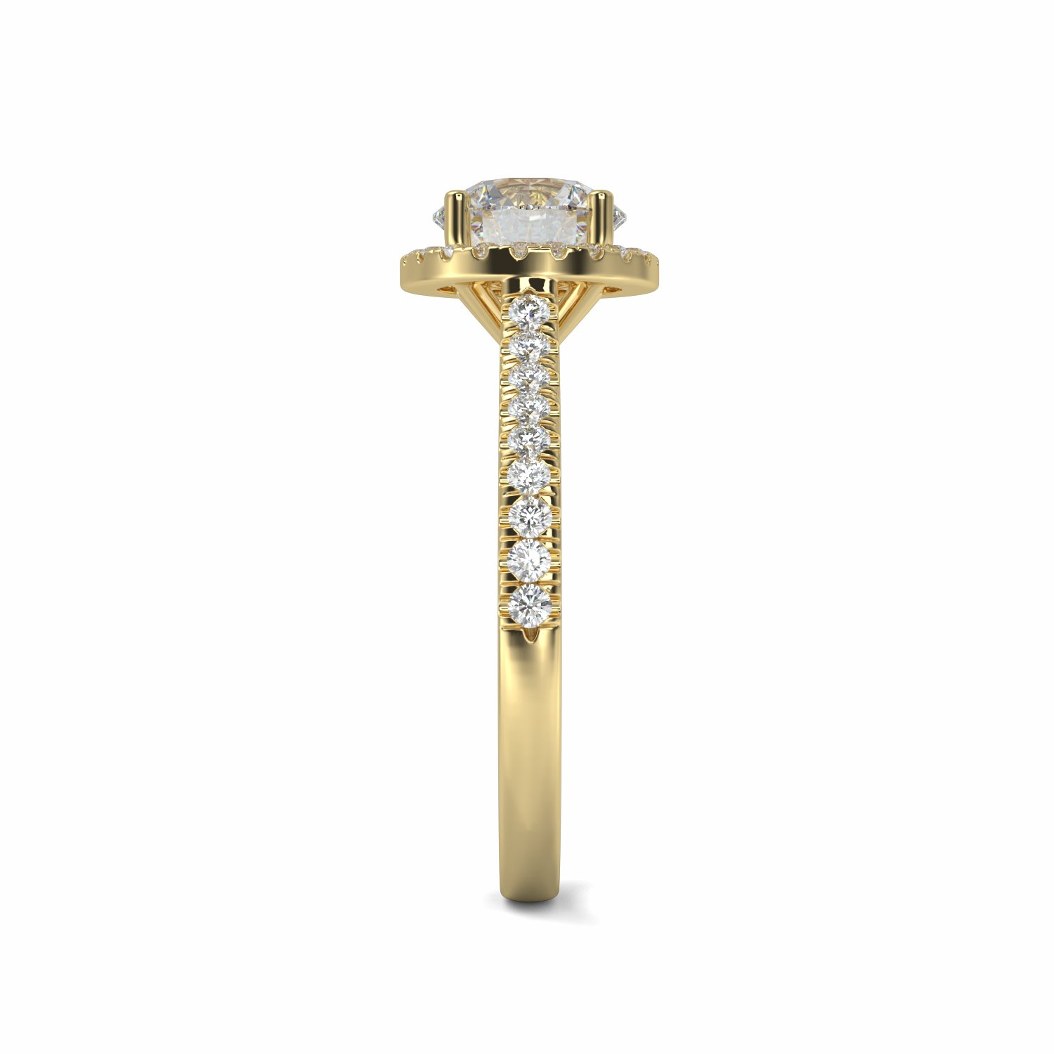 18K Yellow Gold April Halo Engagement Ring