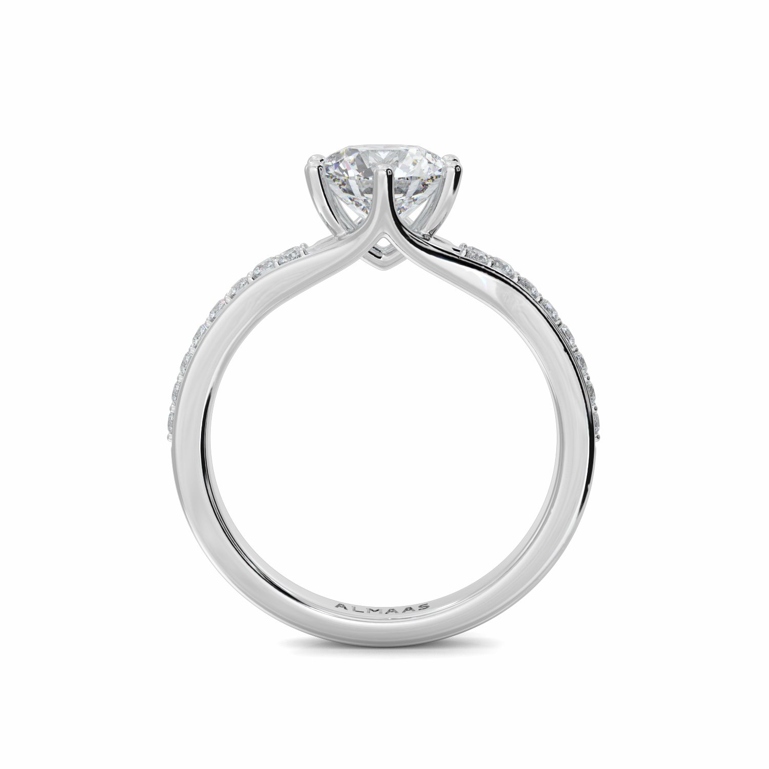 18K White Gold Tiana Diamond Shoulder Engagement Ring