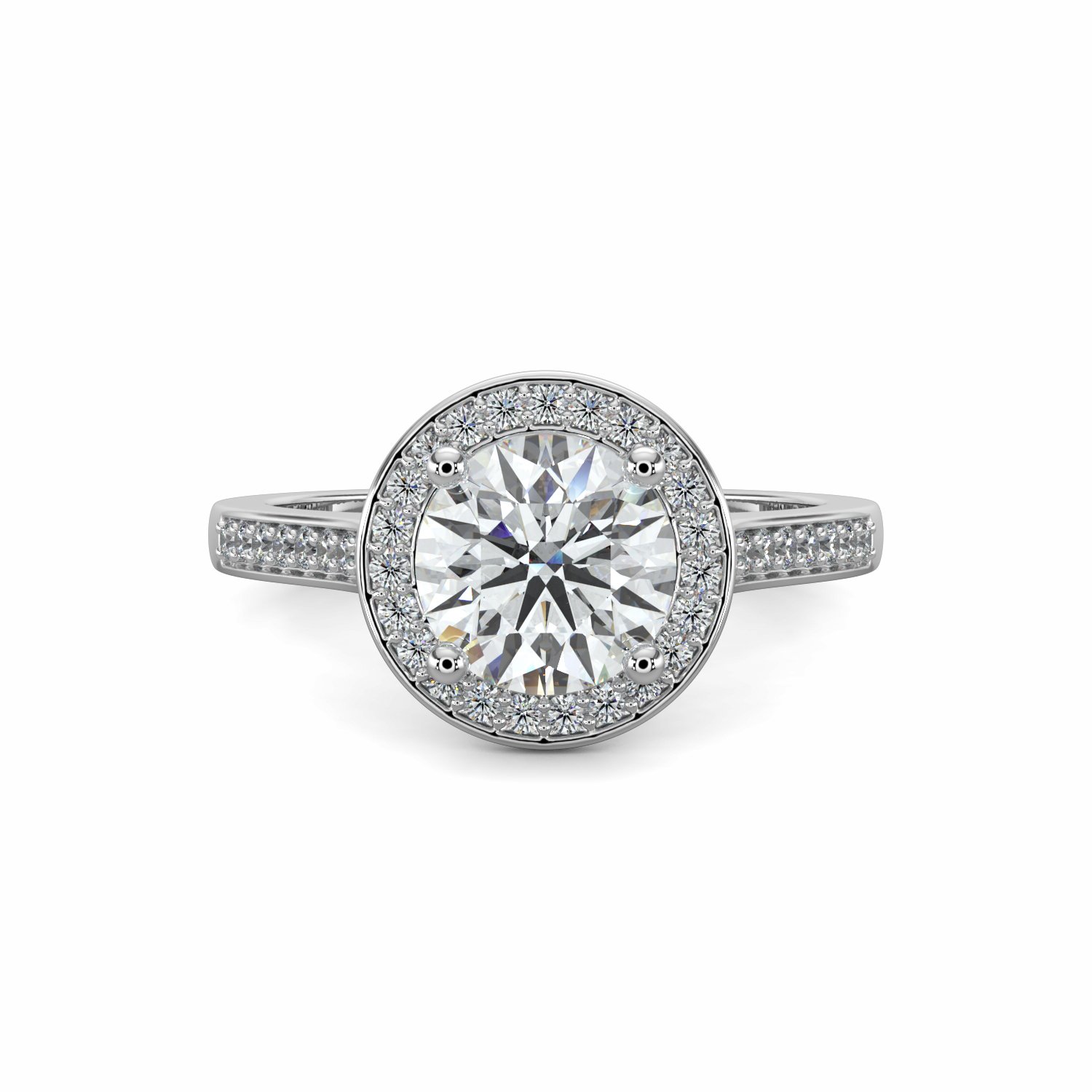 18K White Gold Nadia Halo Engagement Ring
