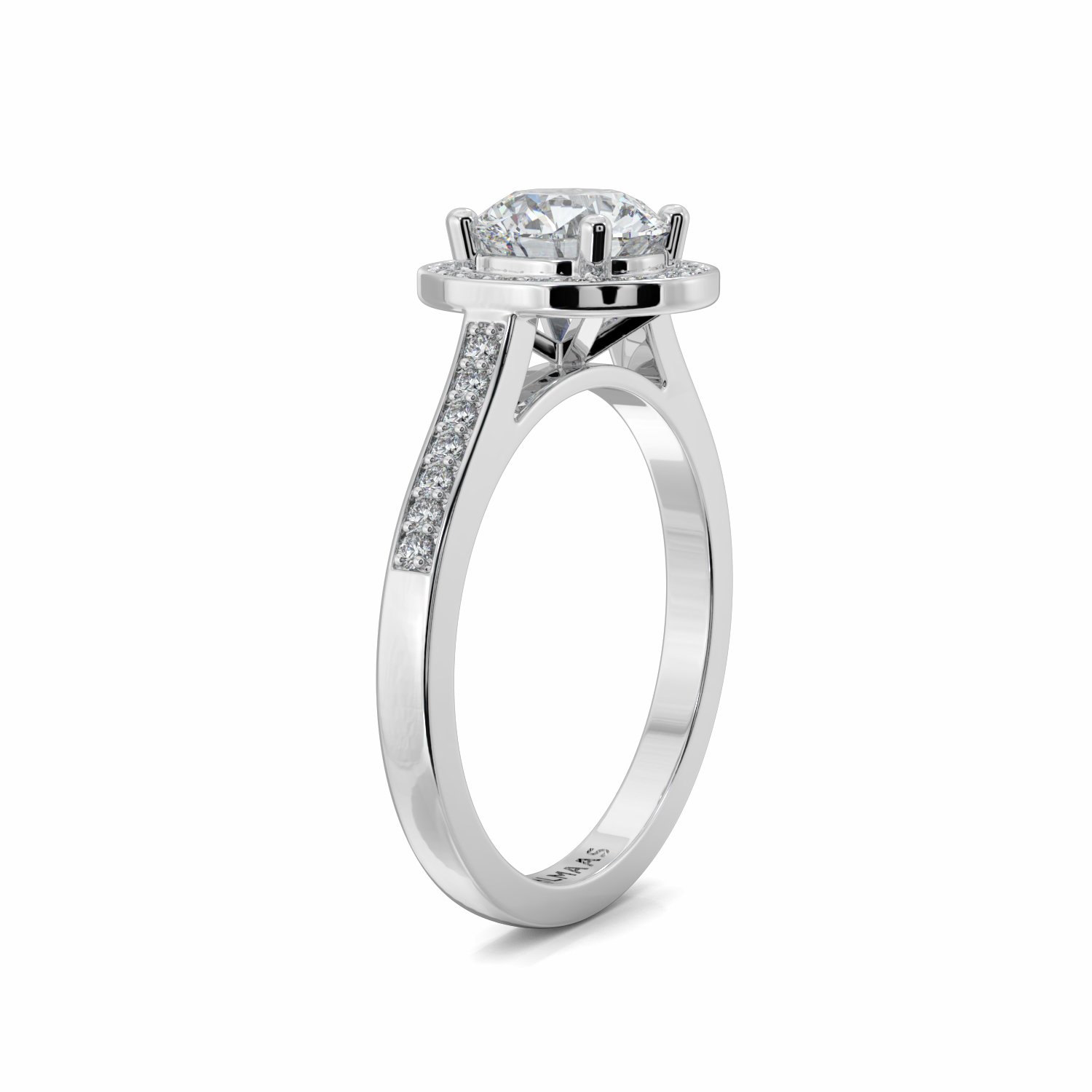 18K White Gold Nadia Halo Engagement Ring