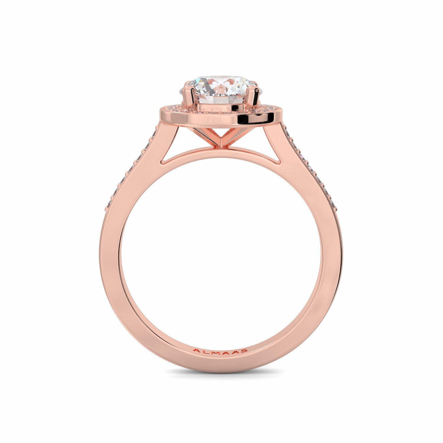 18K Rose Gold Nadia Halo Engagement Ring