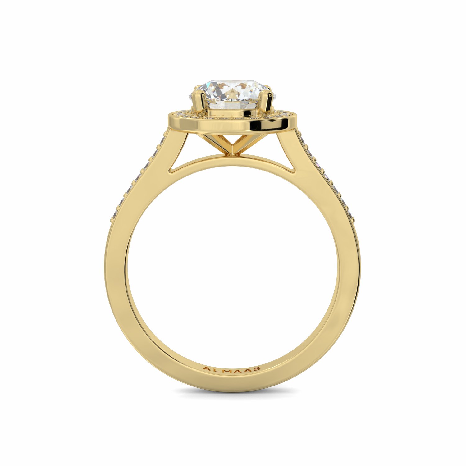18K Yellow Gold Nadia Halo Engagement Ring