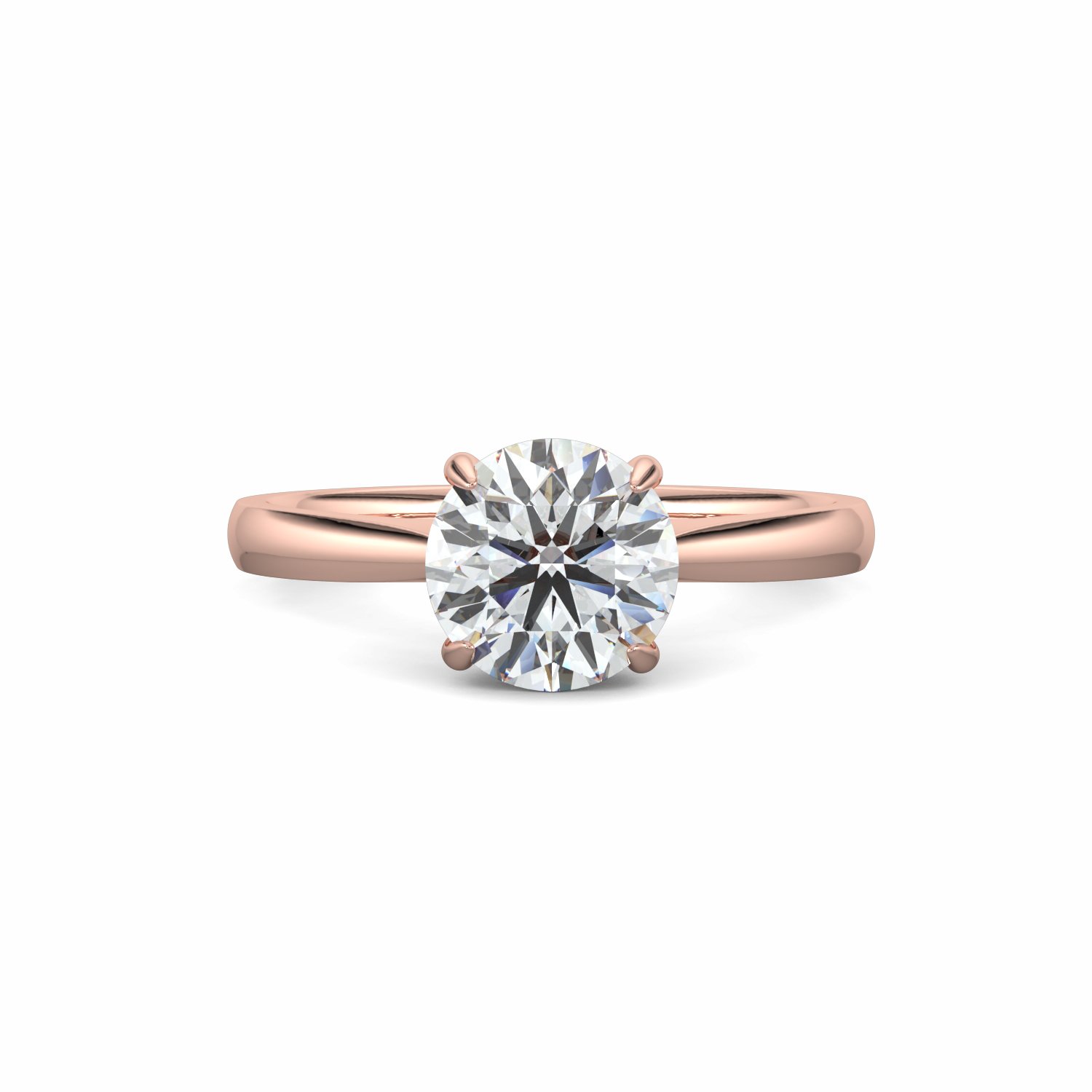 18K White Gold Alma Diamond Solitaire Engagement Ring