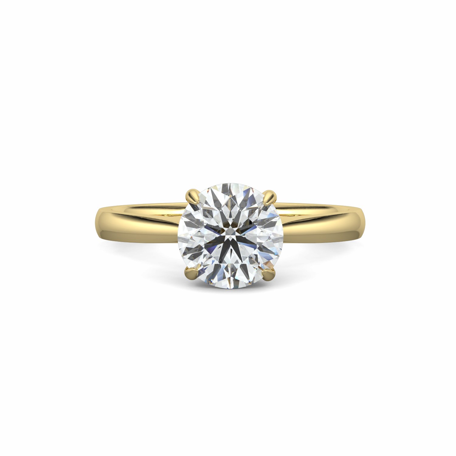 18K White Gold Alma Diamond Solitaire Engagement Ring
