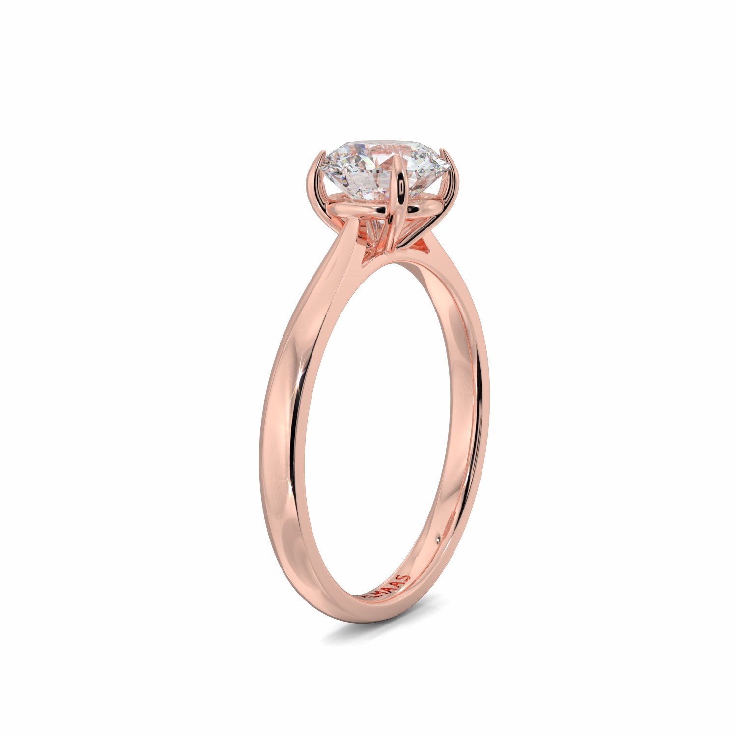 18K Rose Gold Alma Diamond Solitaire Engagement Ring