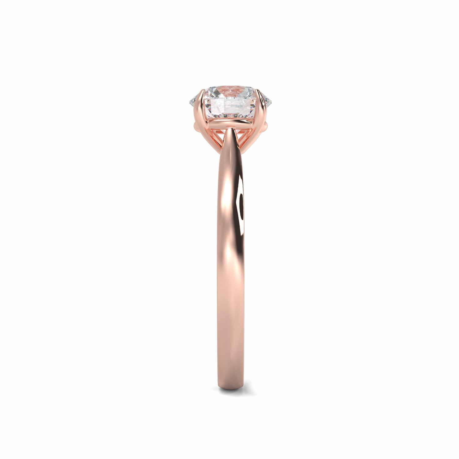 18K Rose Gold Alma Diamond Solitaire Engagement Ring