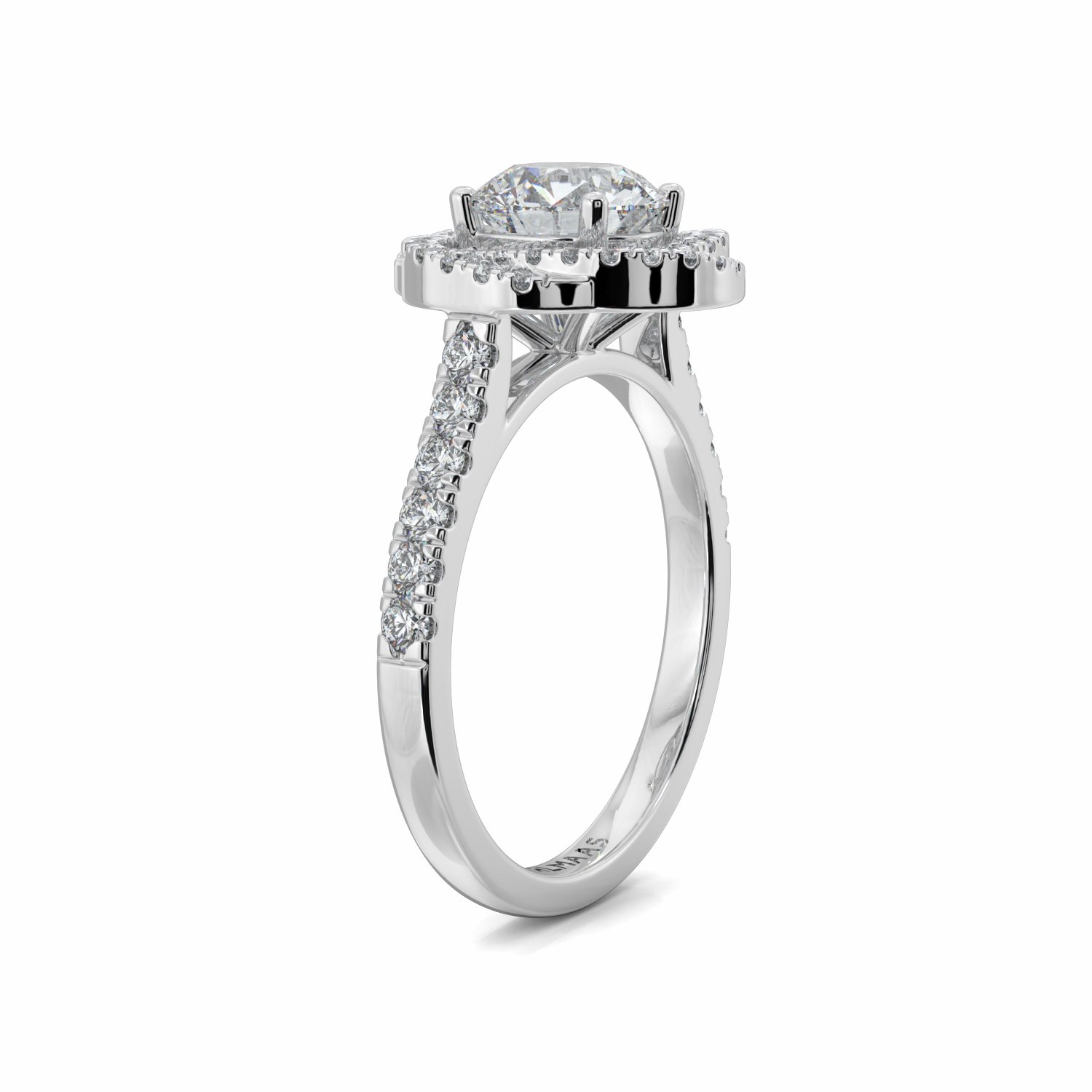 18K White Gold Evelyn Halo Engagement Ring