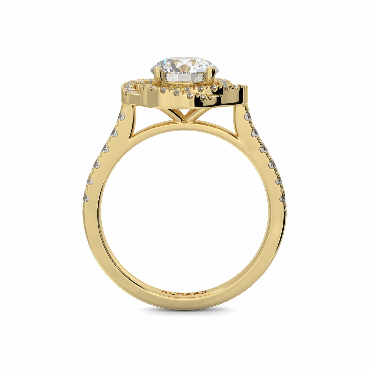 18K Yellow Gold Evelyn Halo Engagement Ring