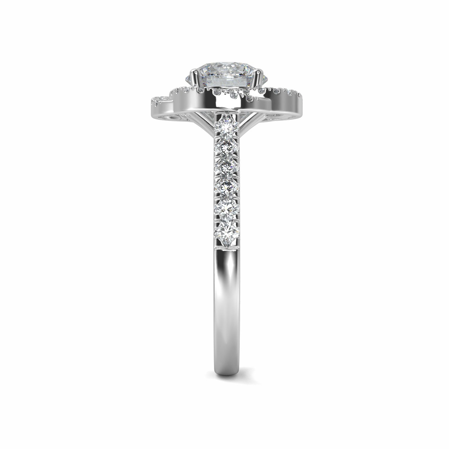 18K White Gold Evelyn Halo Engagement Ring