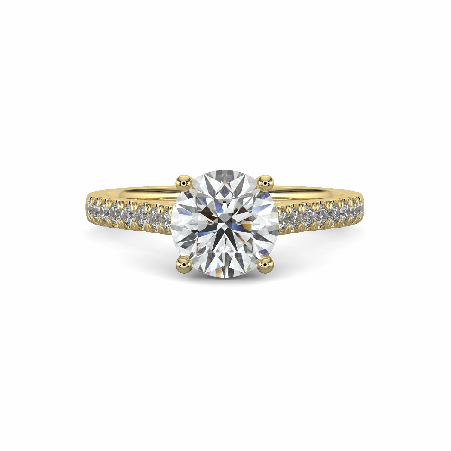 18K White Gold Lenora Diamond Shoulder Engagement Ring