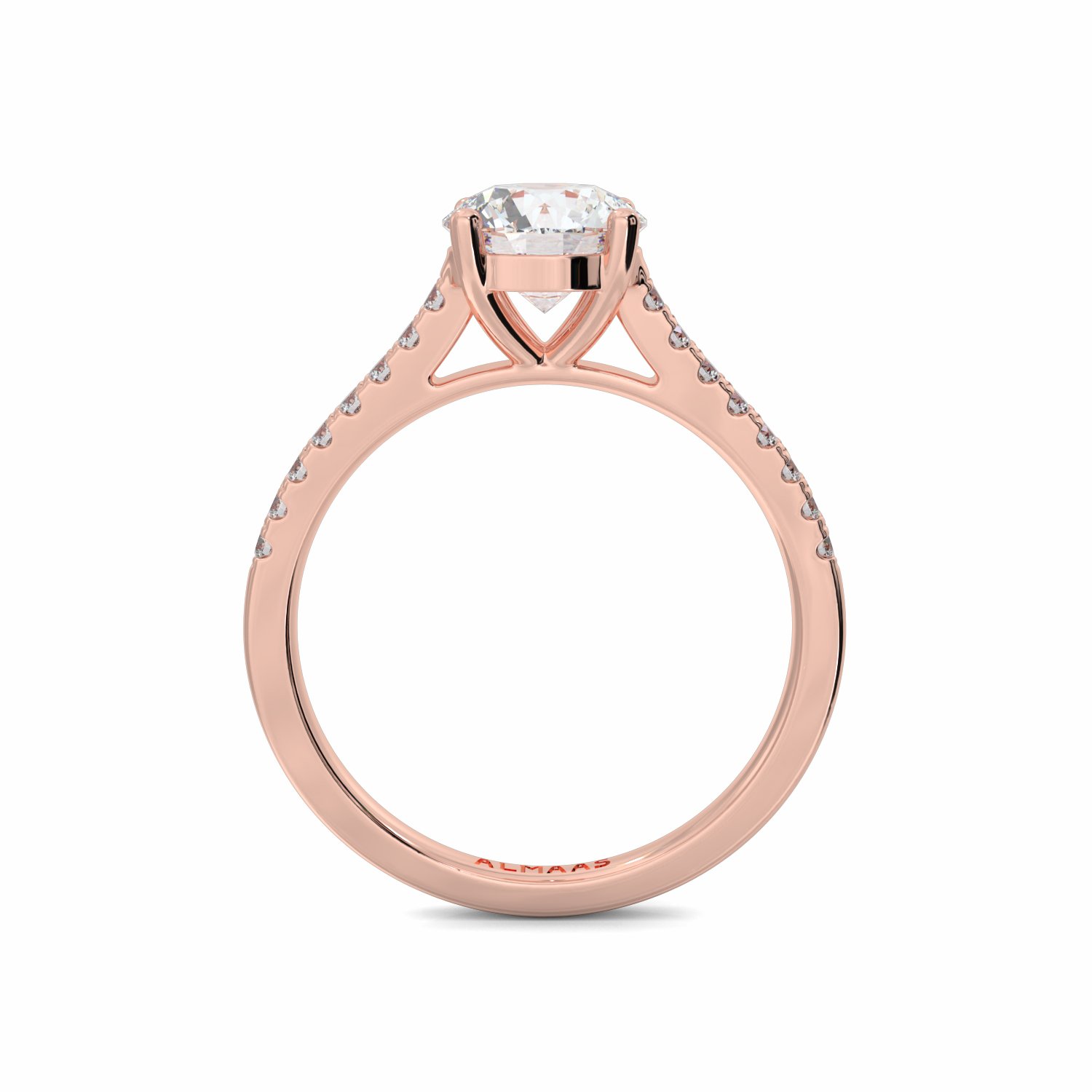 18K Rose Gold Lenora Diamond Shoulder Engagement Ring