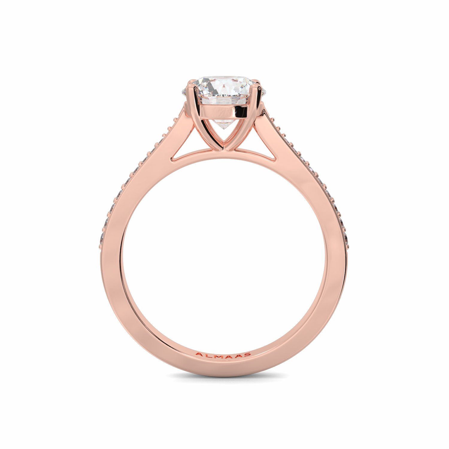 18K Rose Gold Melody Diamond Shoulder Engagement Ring