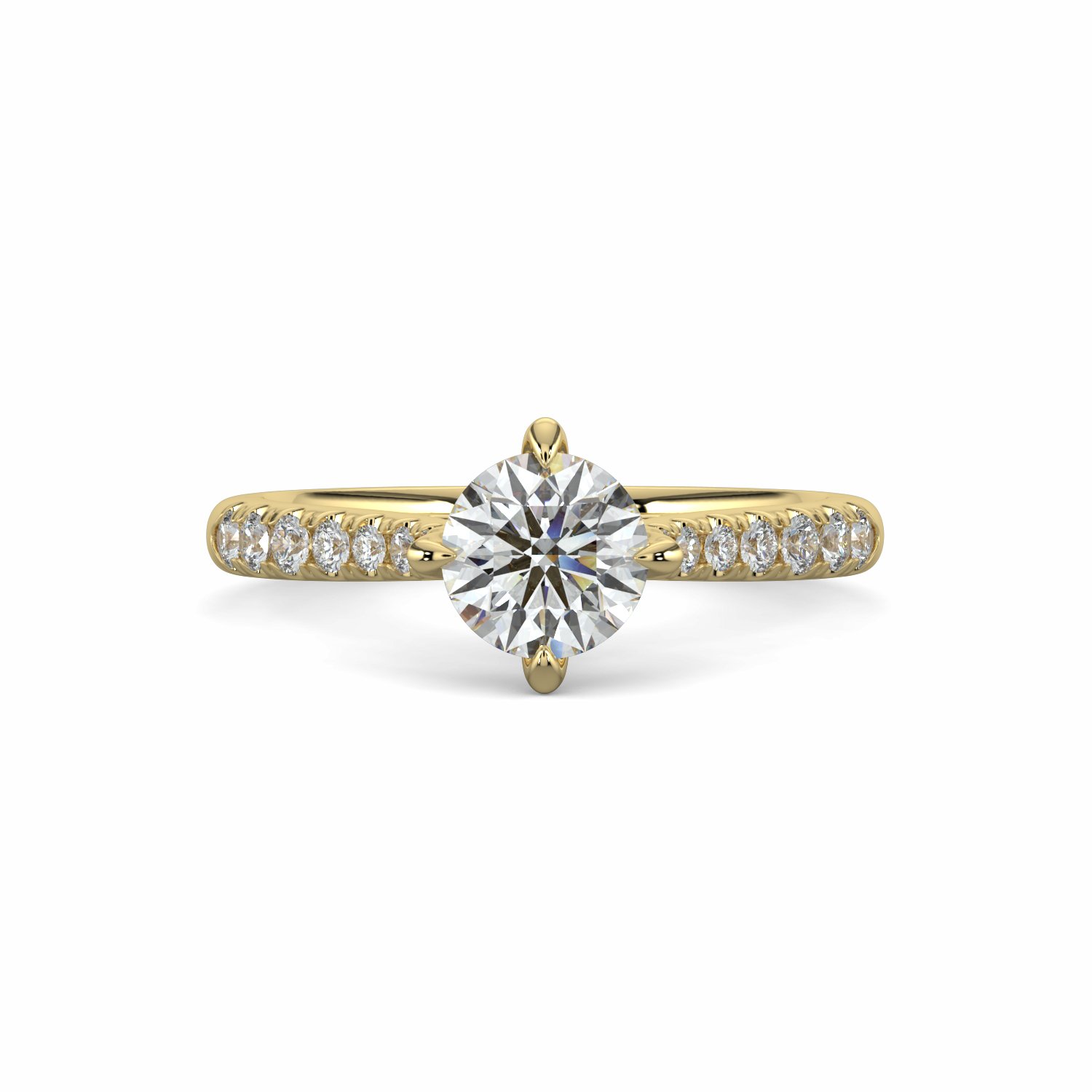 18K White Gold Astrid Diamond Shoulder Engagement Ring