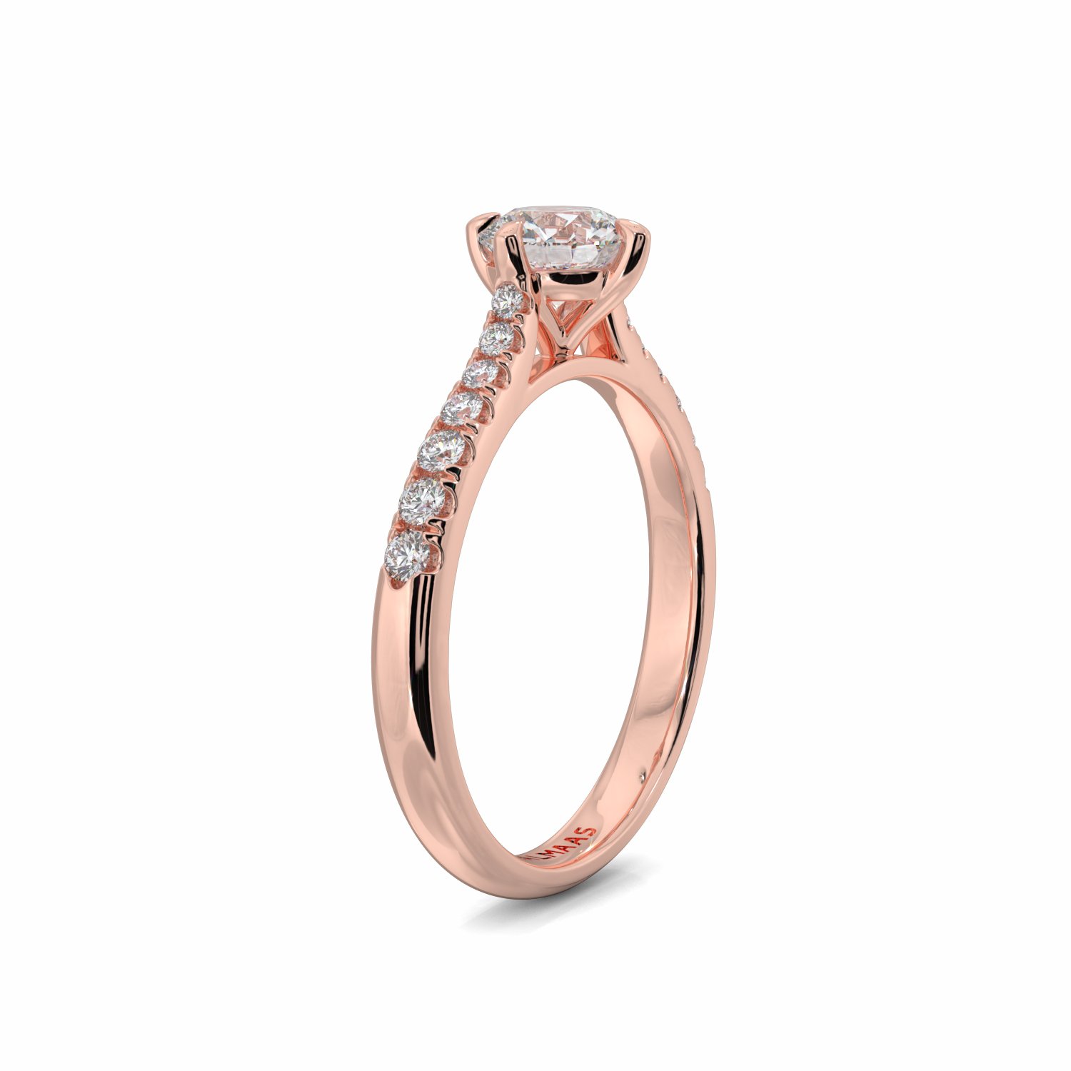 18K Rose Gold Astrid Diamond Shoulder Engagement Ring