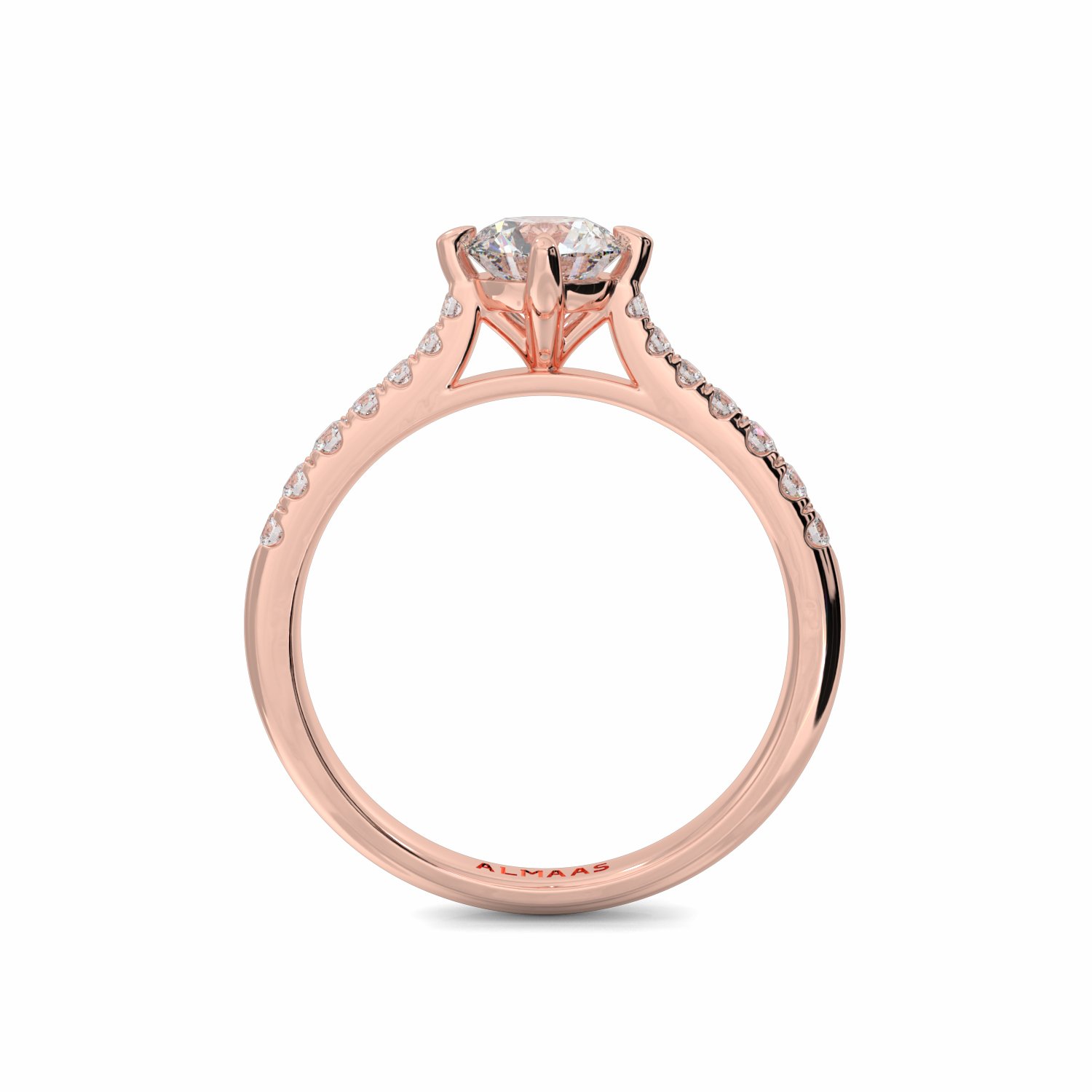 18K Rose Gold Astrid Diamond Shoulder Engagement Ring