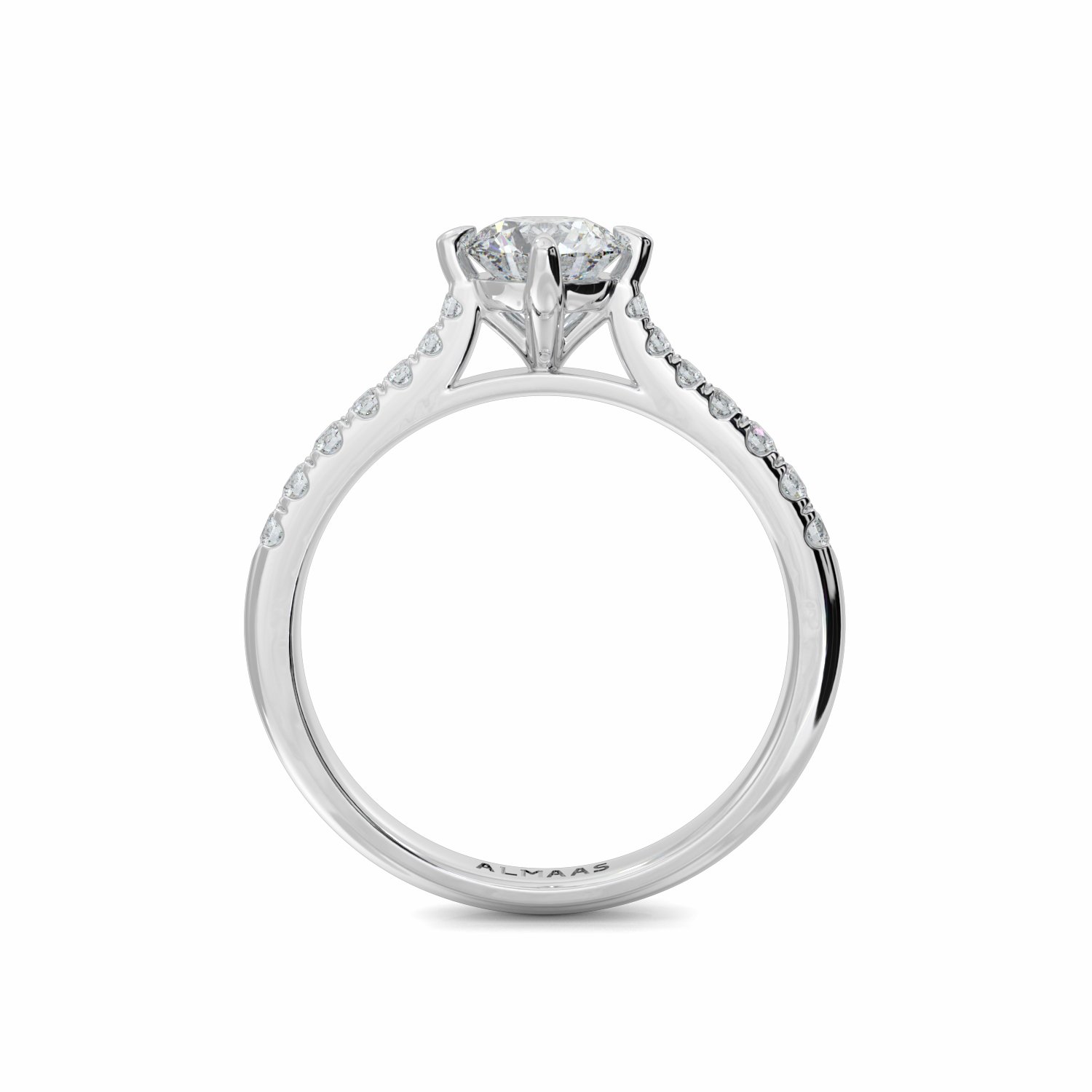 18K White Gold Astrid Diamond Shoulder Engagement Ring