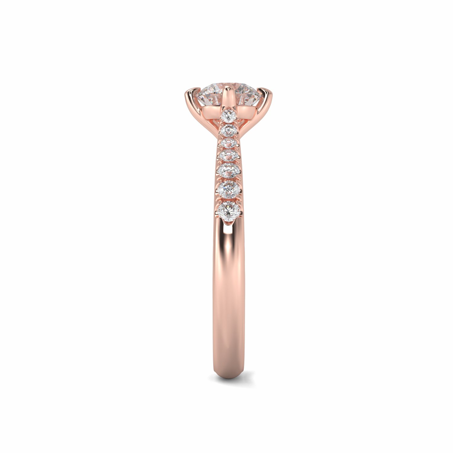 18K Rose Gold Astrid Diamond Shoulder Engagement Ring