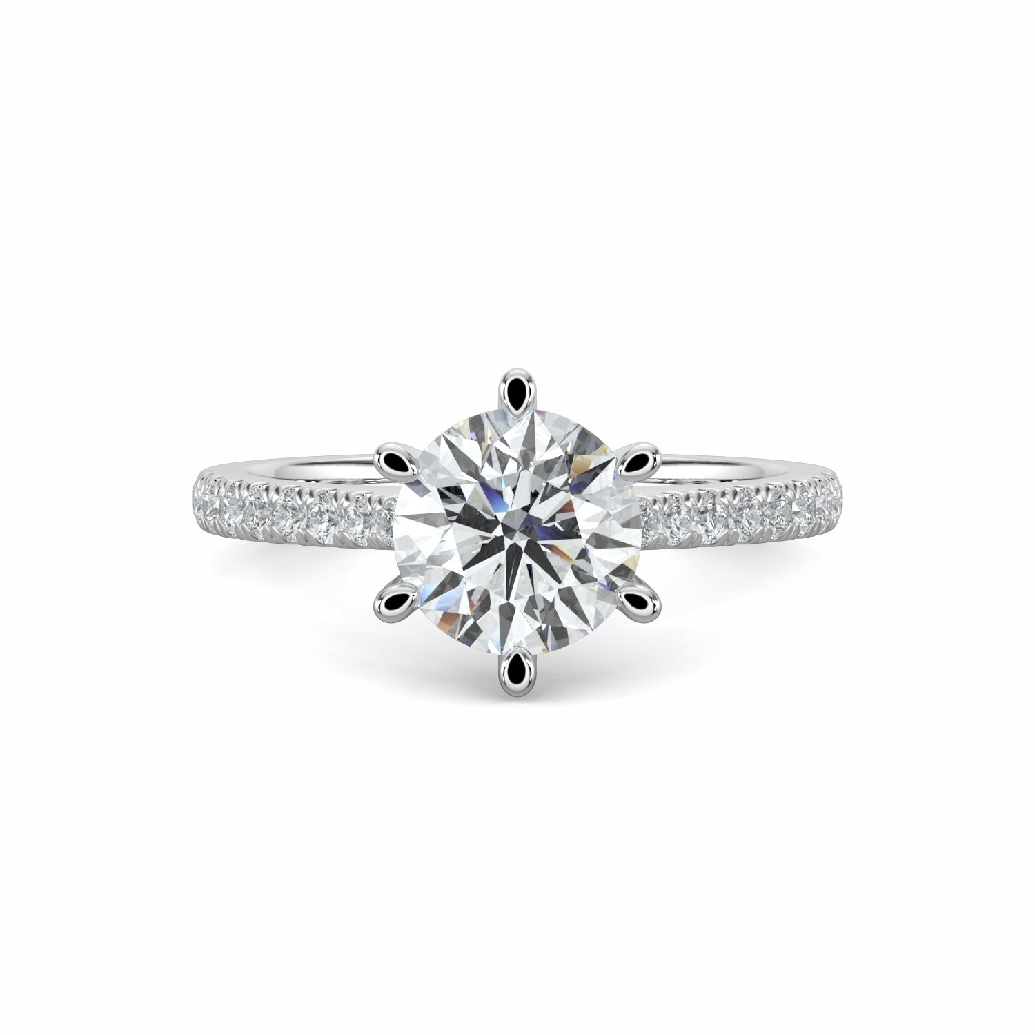 18K White Gold Izadora Diamond Shoulder Engagement Ring
