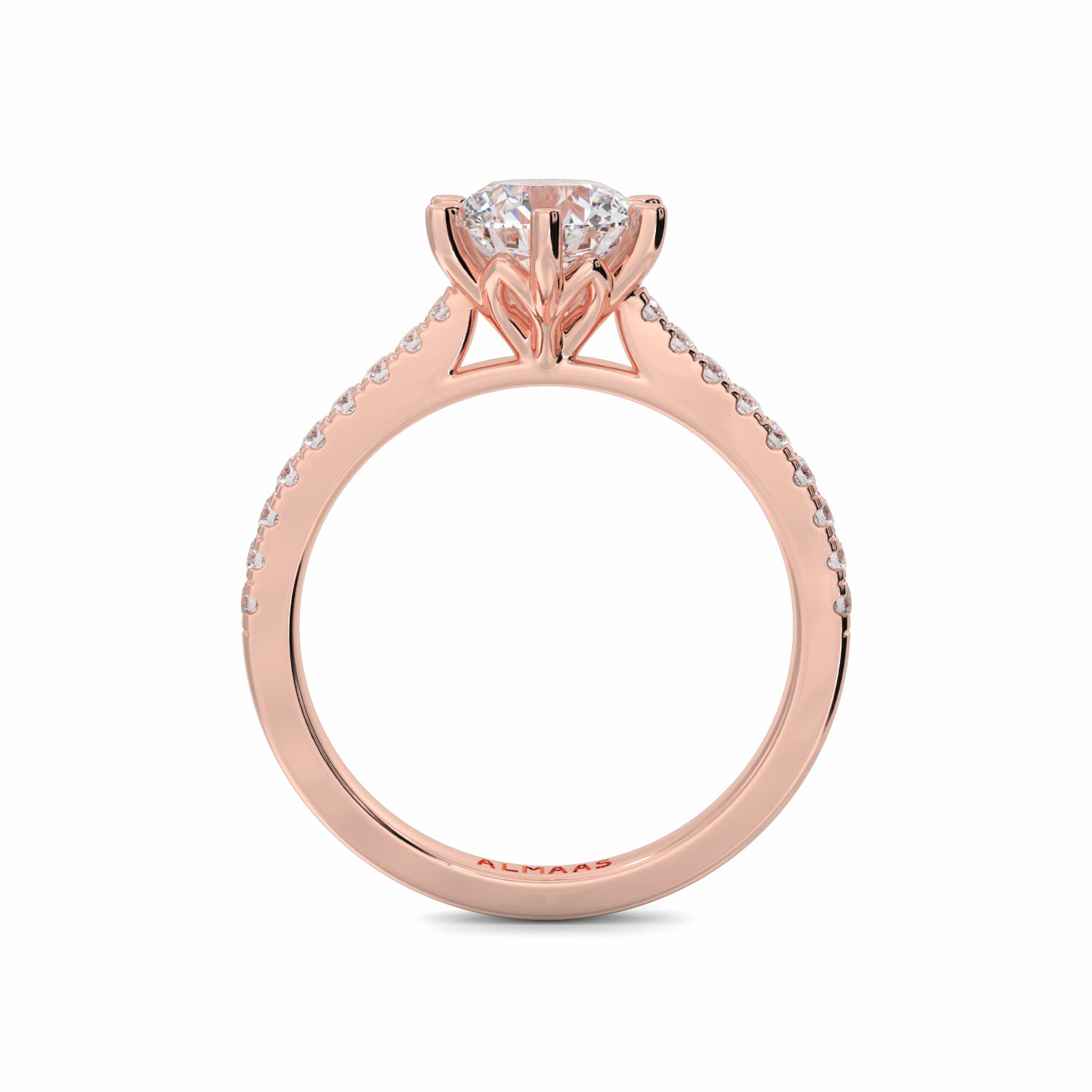 18K Rose Gold Izadora Diamond Shoulder Engagement Ring