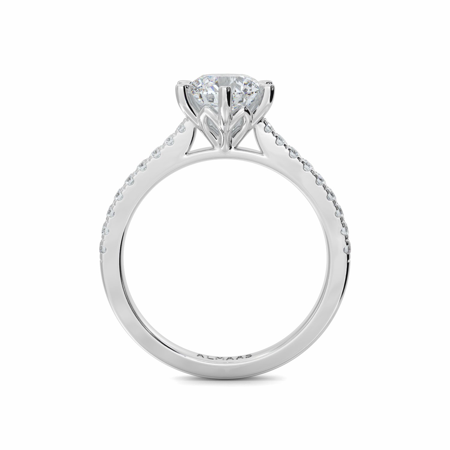 18K White Gold Izadora Diamond Shoulder Engagement Ring