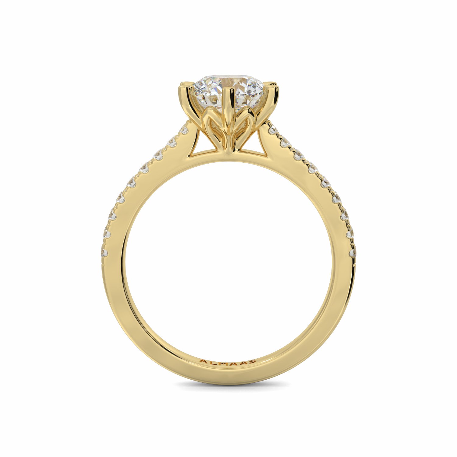 18K Yellow Gold Izadora Diamond Shoulder Engagement Ring