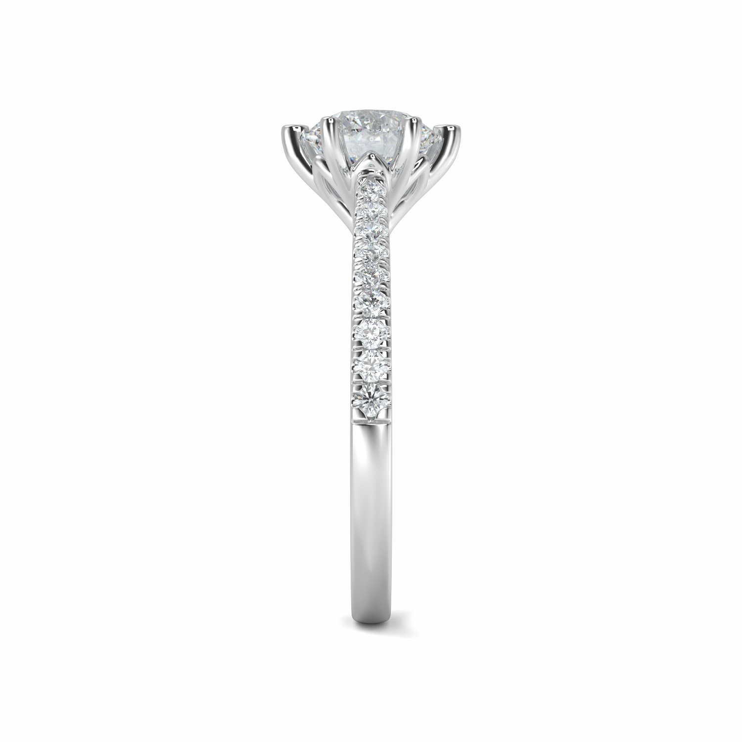 18K White Gold Izadora Diamond Shoulder Engagement Ring