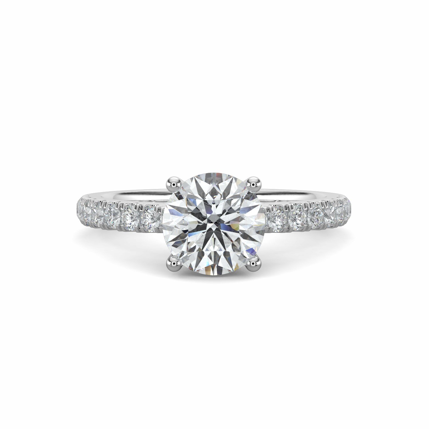 18K White Gold Leah Diamond Shoulder Engagement Ring
