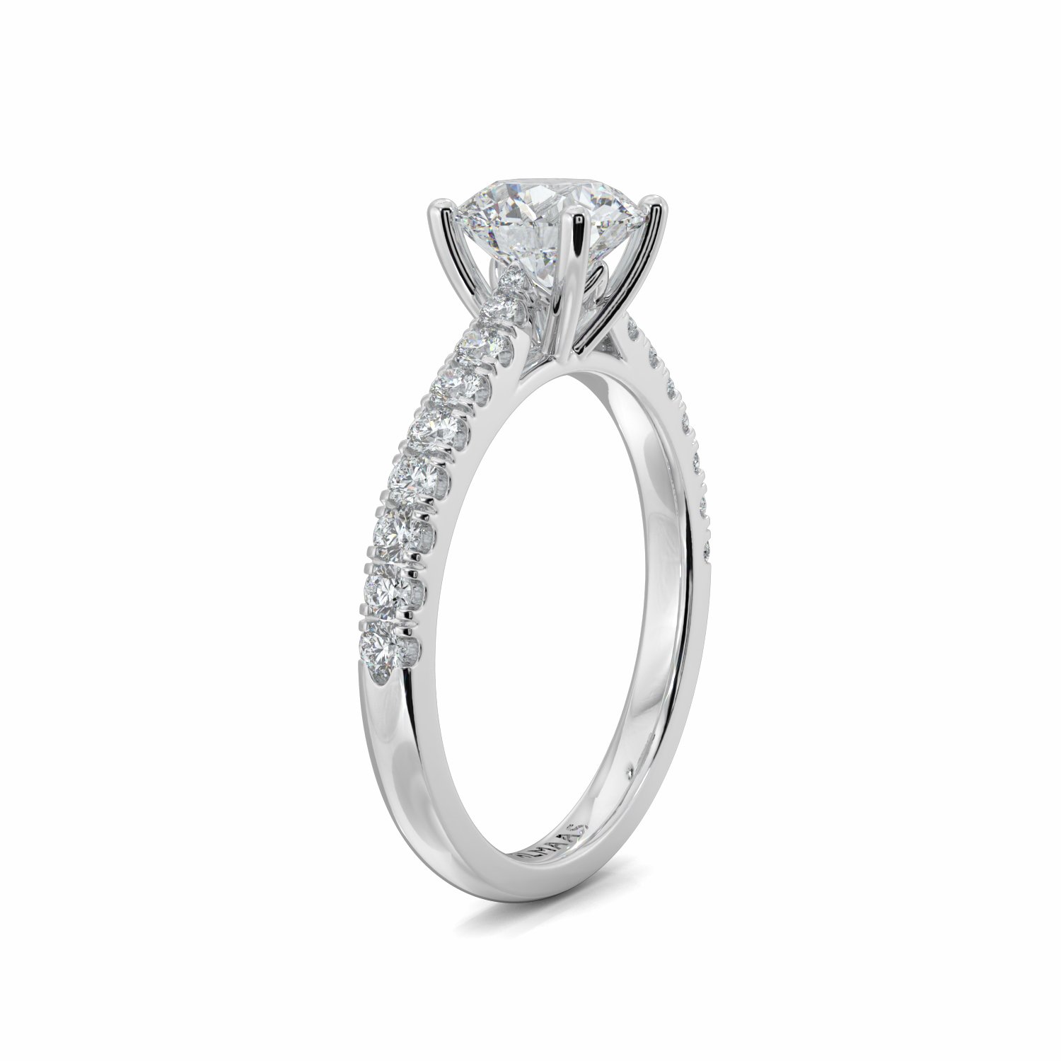 18K White Gold Leah Diamond Shoulder Engagement Ring