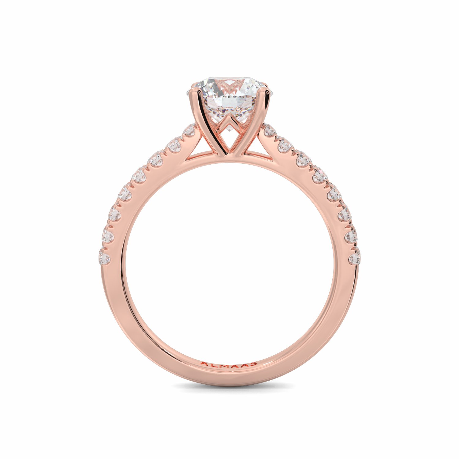 18K Rose Gold Leah Diamond Shoulder Engagement Ring