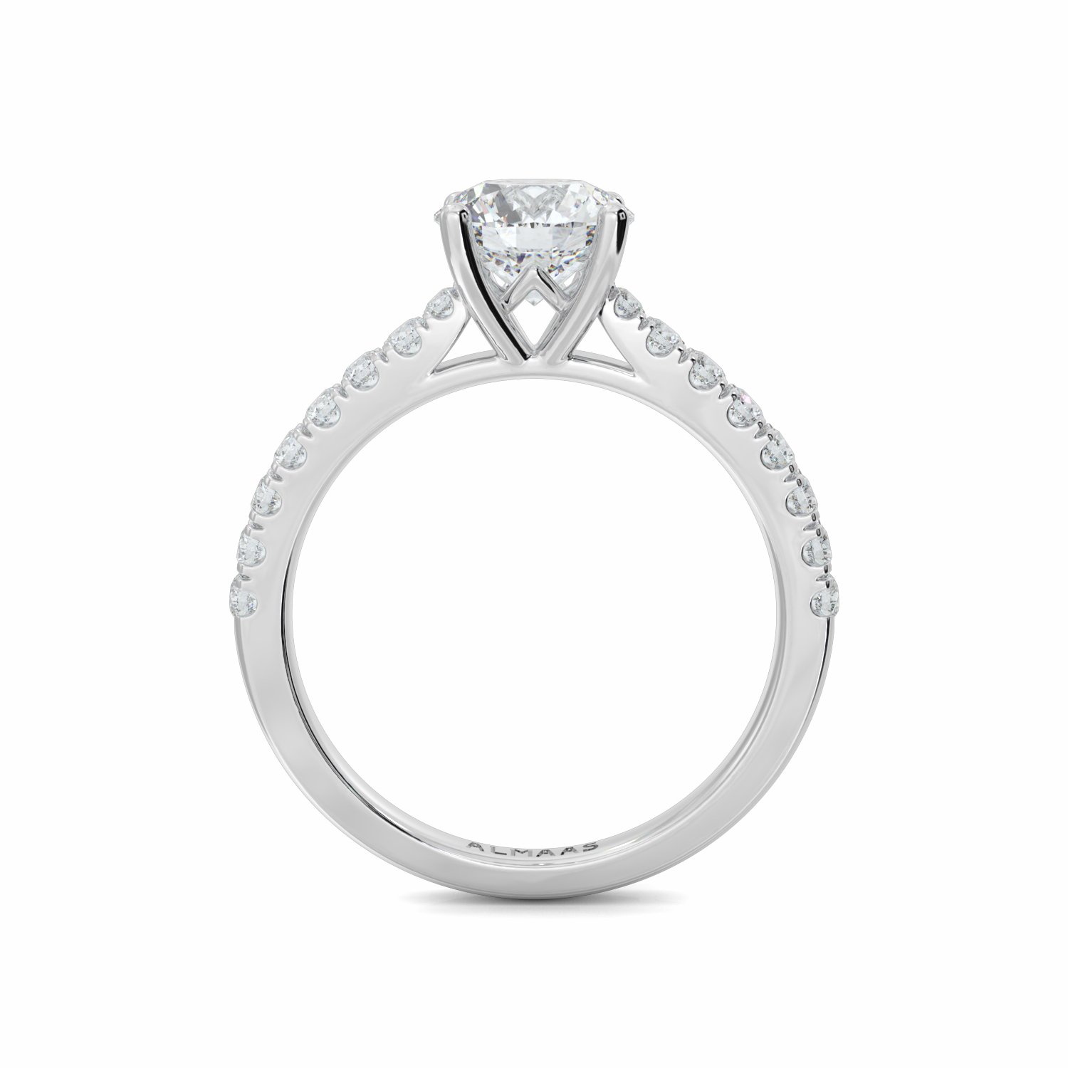 18K White Gold Leah Diamond Shoulder Engagement Ring